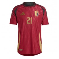 Camiseta Bélgica Timothy Castagne #21 Primera Equipación Eurocopa 2024 manga corta